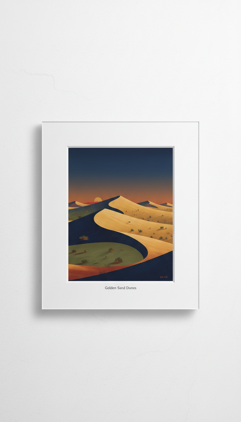 Golden Sand Dunes matted print